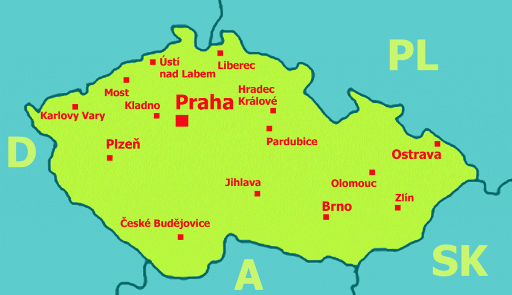 Cesko mapa - czech map