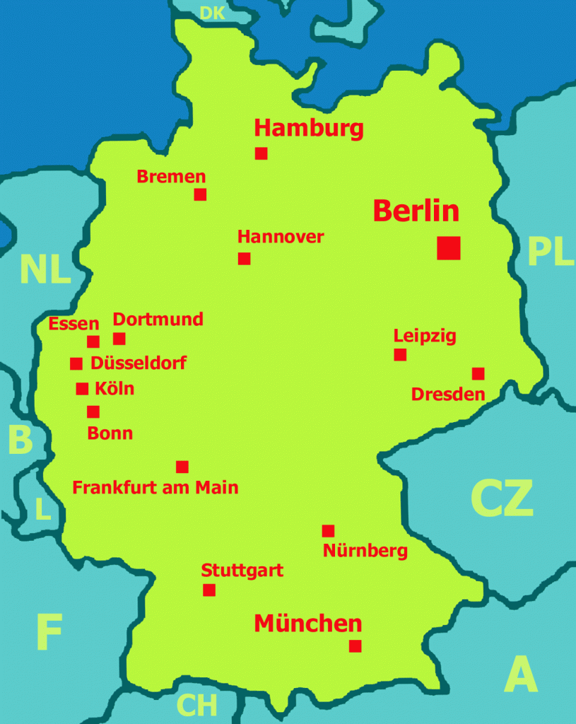 Mapa Nemecka - Germany map